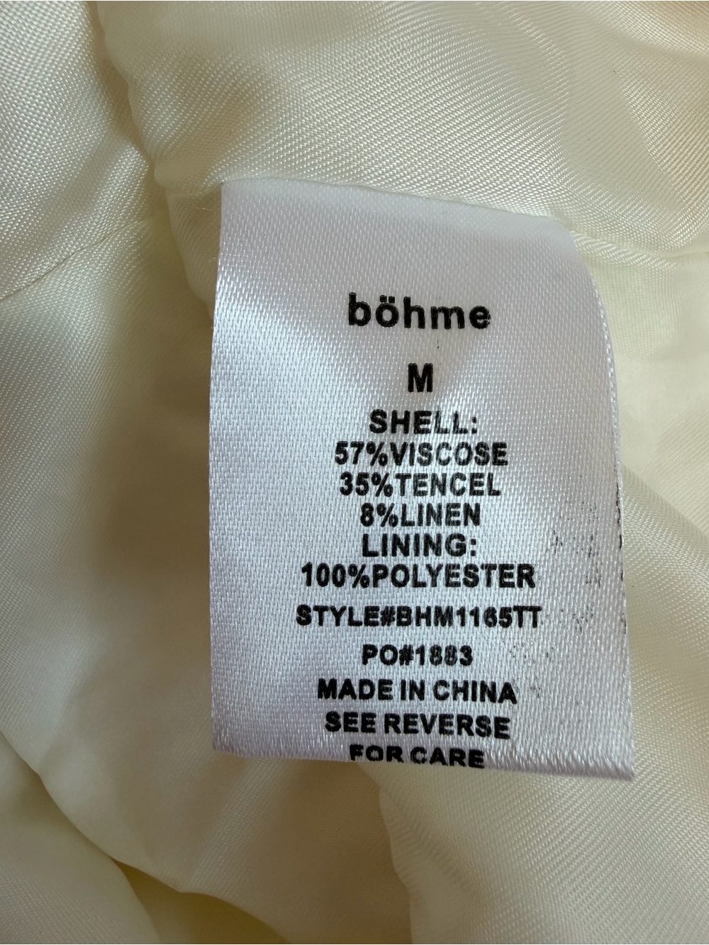 Bohme White Linen Blend Gathered Waist Long Balloon Sleeve Blouse Viscose - Picture 5 of 8
